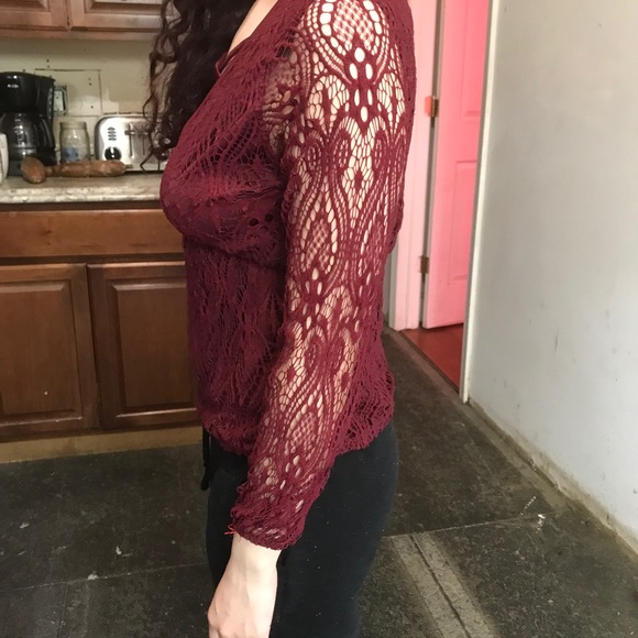 Burgundy Lace Blouse - Picture 8 of 8
